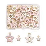 80Pcs 4 Styles Alloy Enamel Pendants