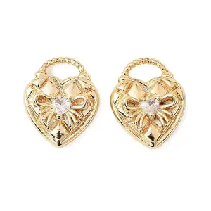 Brass Micro Pave Cubic Zirconia Pendants