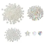 350Pcs 3 Style Transparent Acrylic Beads
