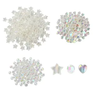 350Pcs 3 Style Transparent Acrylic Beads