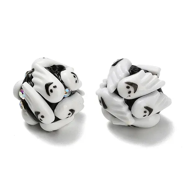 Halloween Theme Polymer Clay Rhinestone Beads with Resin