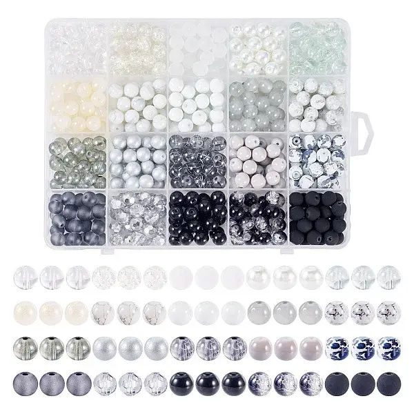 500Pcs 20 Styles Glass Beads Sets