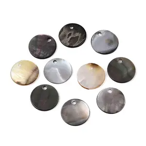 Natural Black Lip Shell Disc Charms