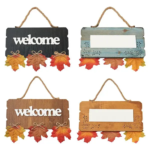 2Pcs 2 Color Wooden Doorplate Decorations