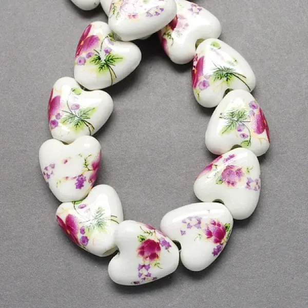 Handmade Printed Porcelain Beads