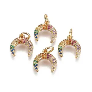 Brass Micro Pave Cubic Zirconia Charms