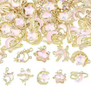 20Pcs 5 Styles Alloy Resin Pendants