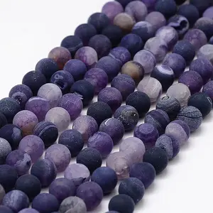 Frosted Natural Weathered Agate Beads Strands