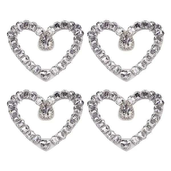 4Pcs Glass Hotfix Rhinestone