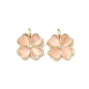 Brass Micro Pave Cubic Zirconia Pendants