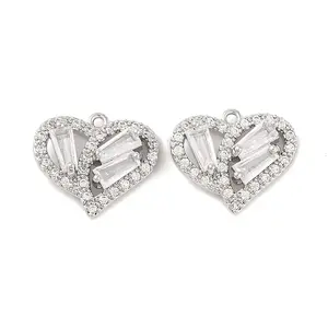 Brass Micro Pave Clear Cubic Zirconia Pendants