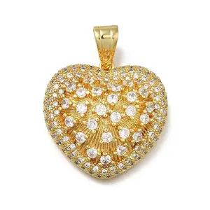 Brass Micro Pave Cubic Zirconia Pendants