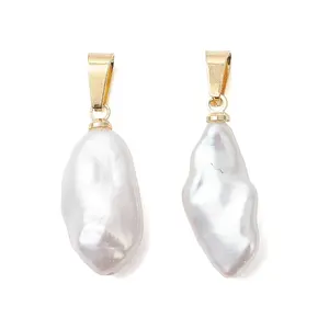 Natural Baroque Keshi Pearl Pendants