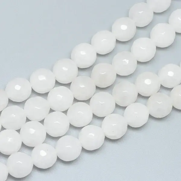 Natural White Jade Beads Strands