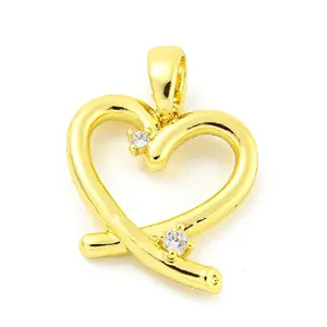 Brass Micro Pave Clear Cubic Zirconia Pendants