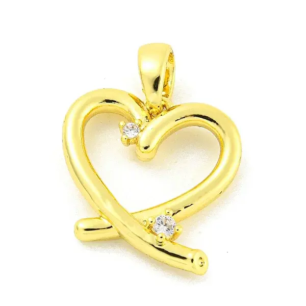Brass Micro Pave Clear Cubic Zirconia Pendants