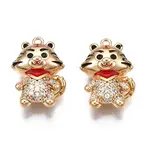 Brass Micro Pave Clear Cubic Zirconia Pendants