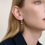 304 Stainless Steel Oval with Teardrop Tassel Stud Earrings