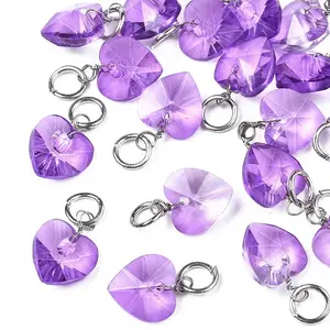 Faceted Transparent Glass Charms