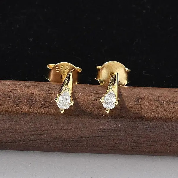 925 Sterling Silver Clear Cubic Zirconia Stud Earrings