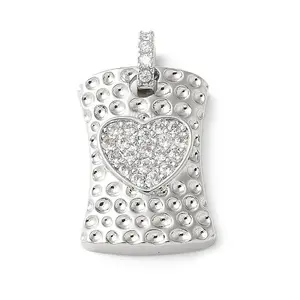 Brass Micro Pave Cubic Zirconia Pendants