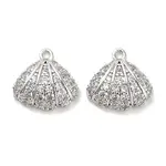 Brass Micro Pave Clear Cubic Zirconia Charms