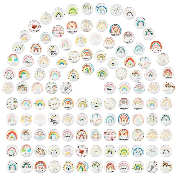 120Pcs Glass Cabochons