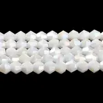 Opaque Solid Color Electroplate Glass Beads Strands