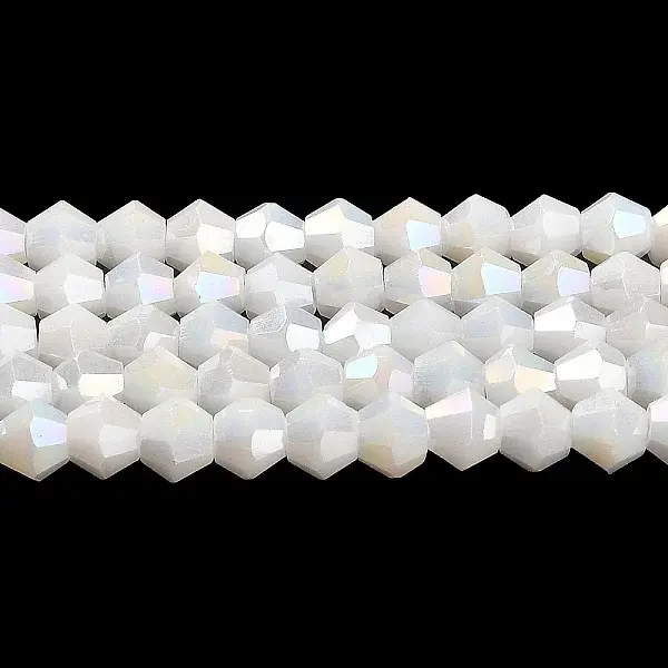 Opaque Solid Color Electroplate Glass Beads Strands