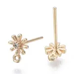 Brass Micro Cubic Zirconia Stud Earring Findings