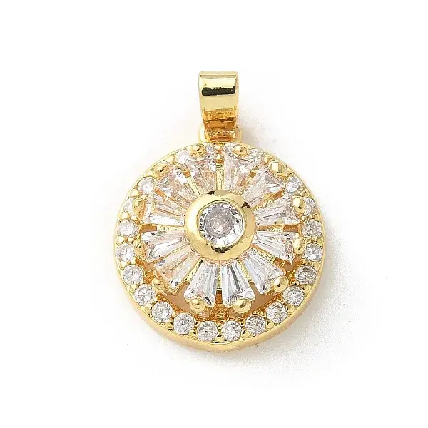Brass Micro Pave Clear Cubic Zirconia Pendants
