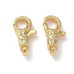 Textured Brass Micro Pave Cubic Zirconia Lobster Claw Clasps