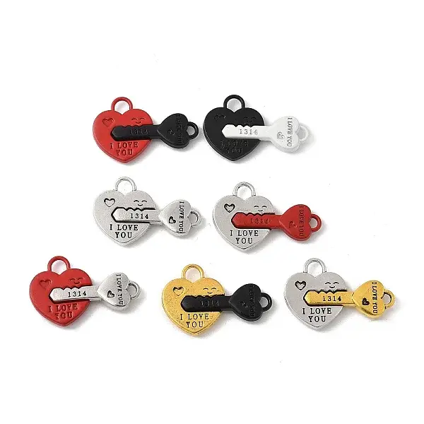 Spray Painted Alloy Split Pendants