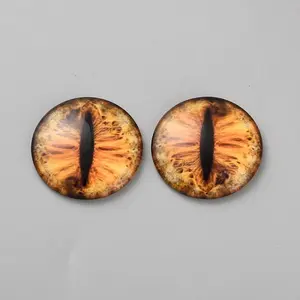 Mixed Animal Eye Pattern Glass Cabochons