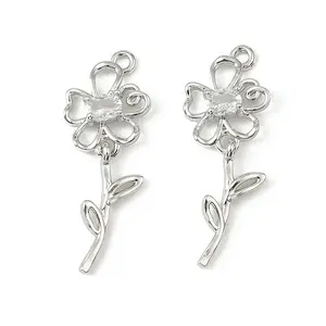 Brass Micro Pave Cubic Zirconia Pendants