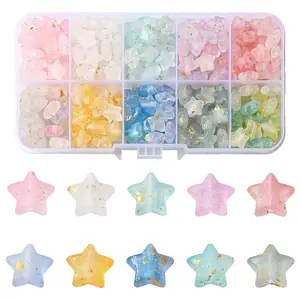 300Pcs 10 Colors Frosted Acrylic Charms