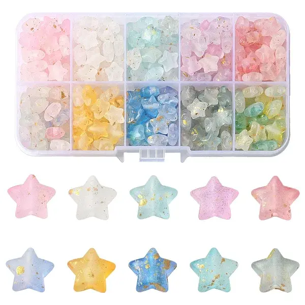 300Pcs 10 Colors Frosted Acrylic Charms