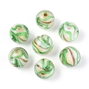 Handmade Gold Sand Lampwork Beads