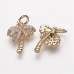 Brass Micro Pave Grade AAA Cubic Zirconia Charms