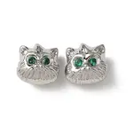 Brass Micro Pave Cubic Zirconia Beads