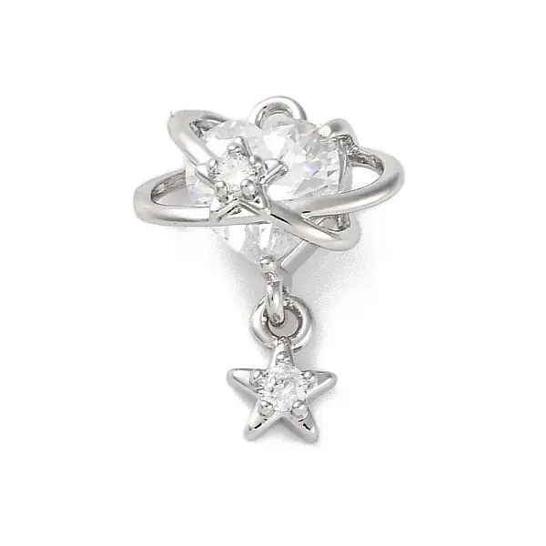 Brass Micro Pave Cubic Zirconia Pendants