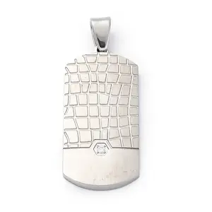 304 Stainless Steel Micro Pave Cubic Zirconia Pendants