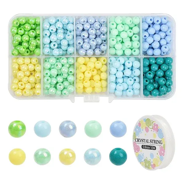 DIY Round Opaque Acrylic Beads Bracelets Making Kits