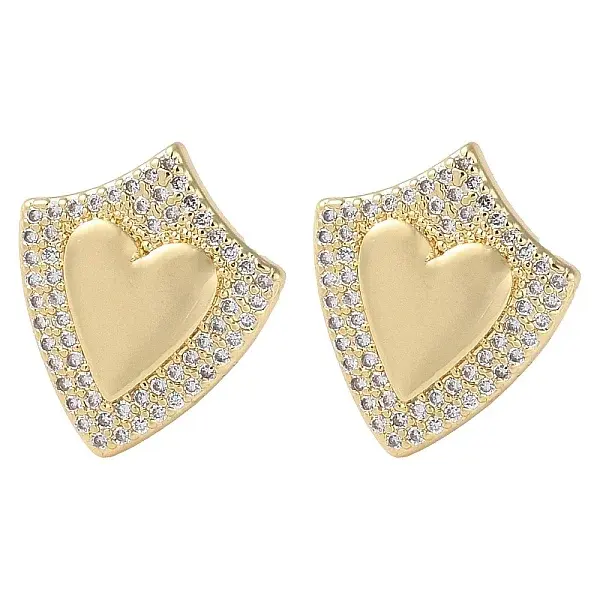 Rack Plating Brass Micro Pave Cubic Zirconia Stud Earrings