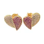 Brass Pave Cubic Zirconia Stud Earrings