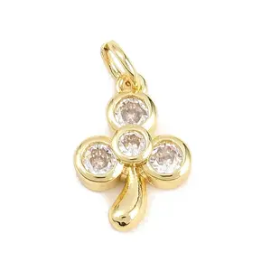 Brass Micro Pave Clear Cubic Zirconia Pendants