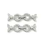 Leaf Brass Micro Pave Clear Cubic Zirconia Fold Over Clasps