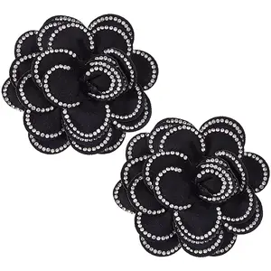 2Pcs Flower Polyester Shoe Buckle Clips