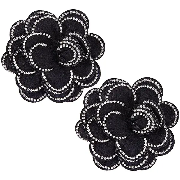 2Pcs Flower Polyester Shoe Buckle Clips