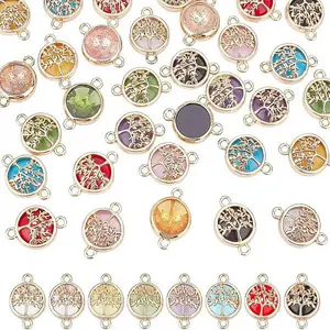 28pcs 7 colors Glass Connector Charms